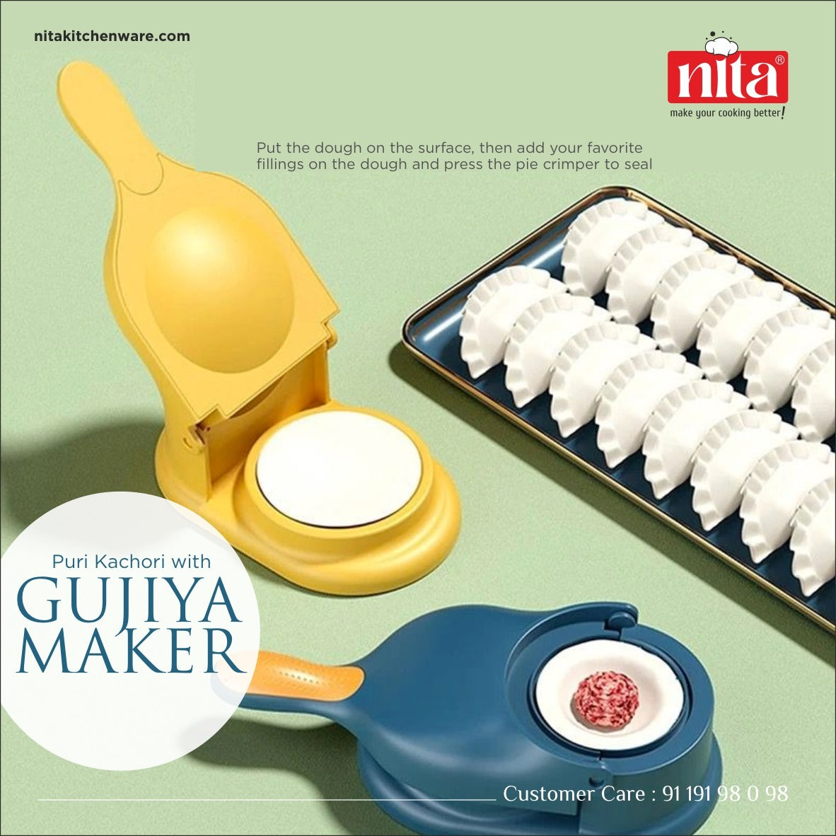 Puri Kachori & Gujiya/Karjikayi Maker+ Free 7 pcs Snack Cutter(PKG5)