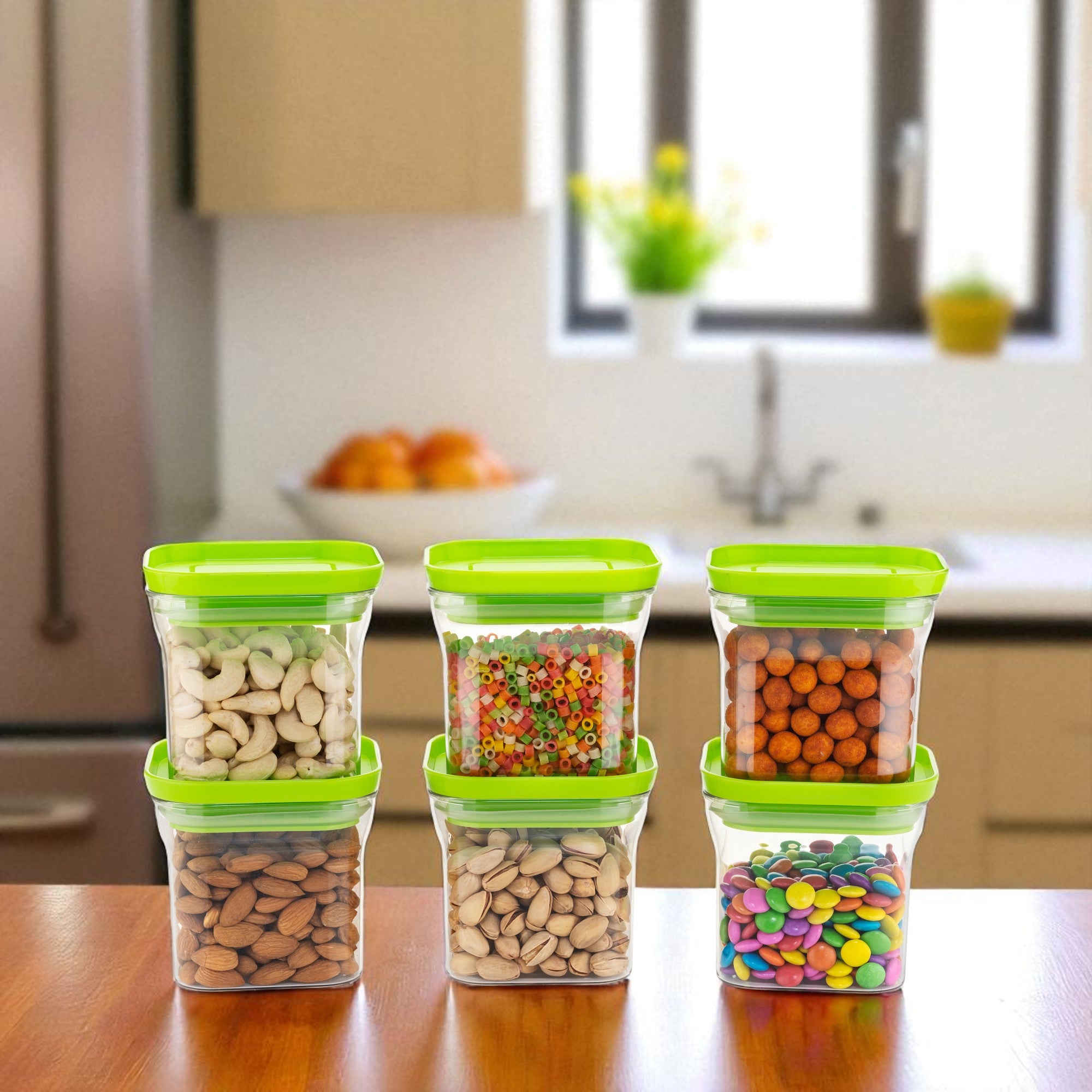 Airtight Container for Kitchen Storage 600ml – BPA-Free & Leakproof Food Storage Box | Dry Food Organizer ( Pack Of 6 )