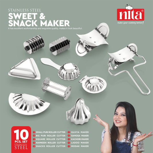 Stainless steel 10 pcs sweet & snack maker