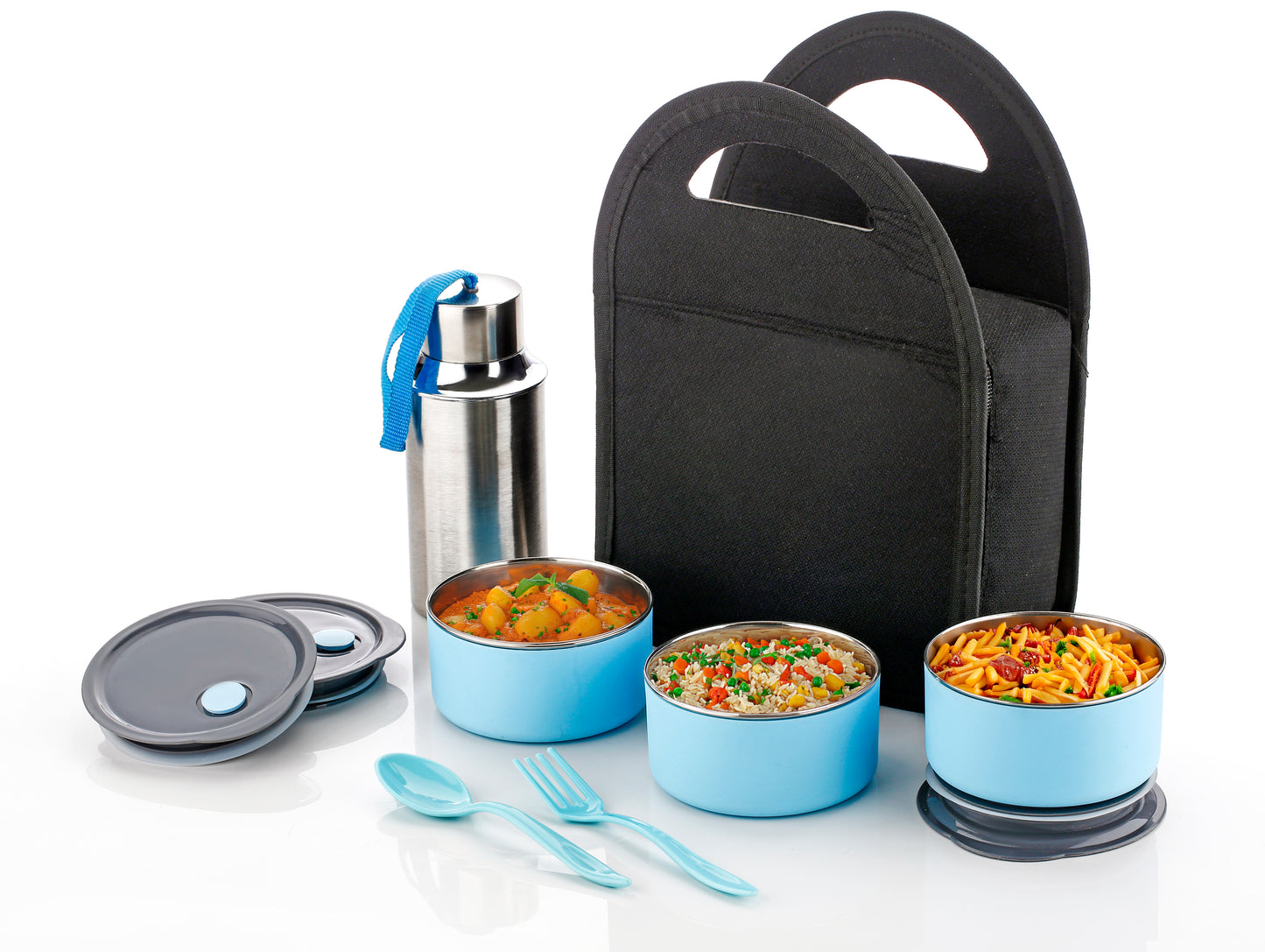 ferry 3 Vacuum Insulated Steel lunch Box with Insulated Sipper Bottle