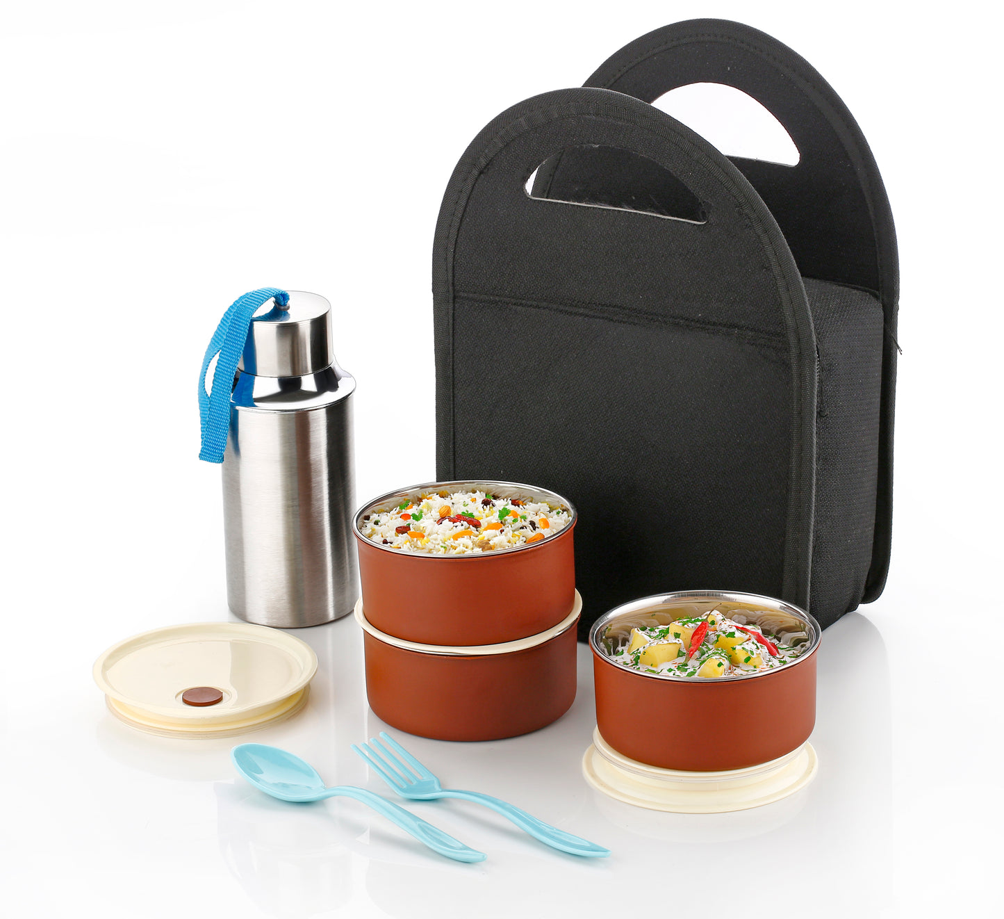 ferry 3 Vacuum Insulated Steel lunch Box with Insulated Sipper Bottle