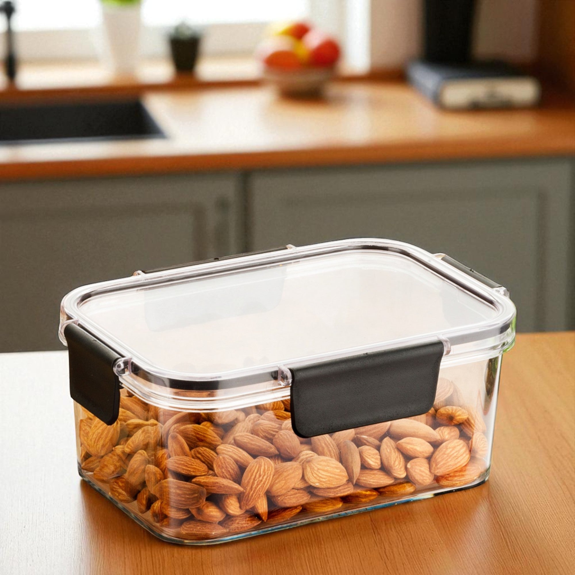 Large 1500ml Airtight Container for Kitchen Use – BPA-Free & Spill-Proof Food Storage Box for Grains, Dal & More