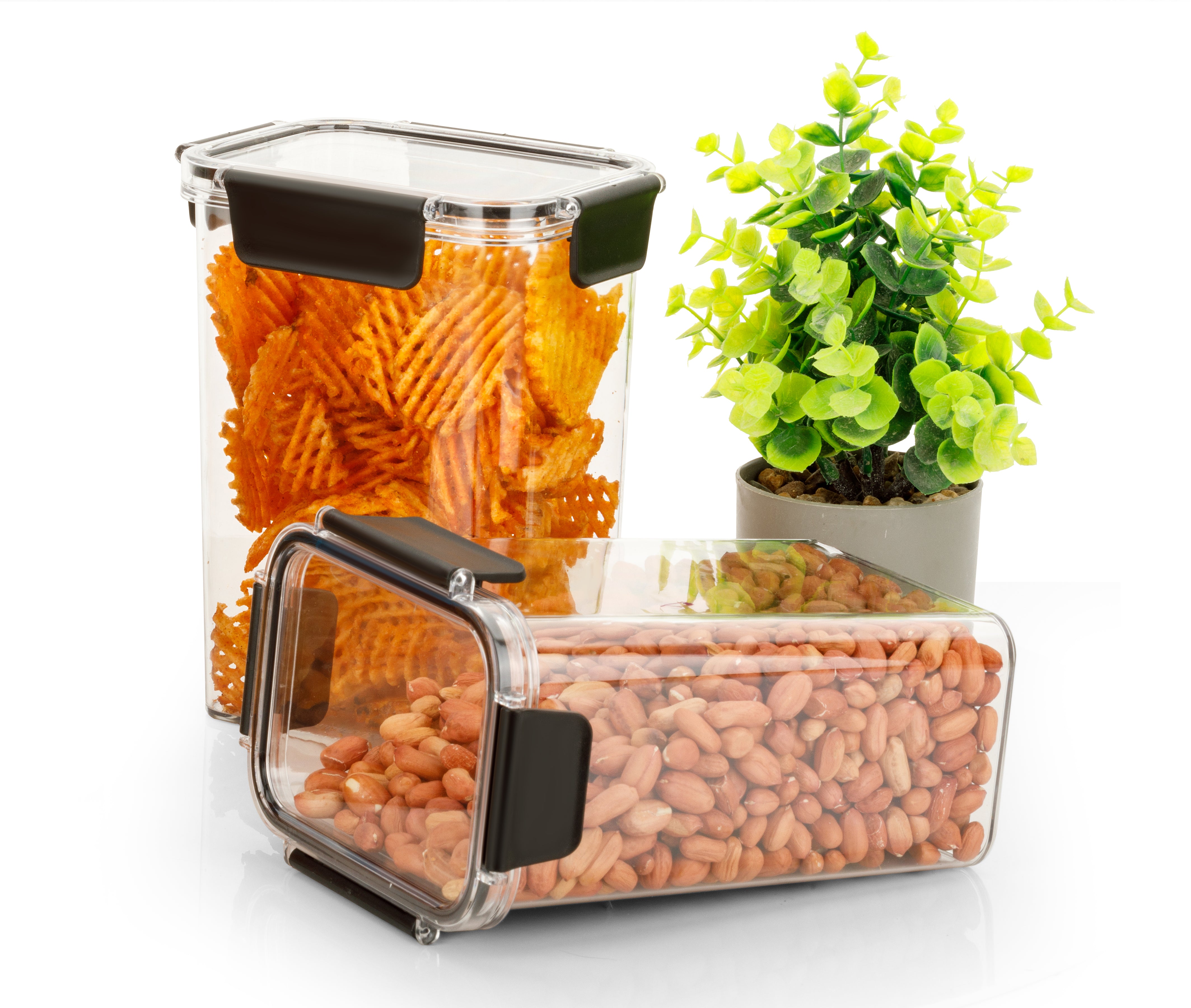 Nita Plastic Box for Storage – Air Tight Container Set | Big Container for Kitchen Storage | 1700 ml Plastic Storage Containers (Set of 2)