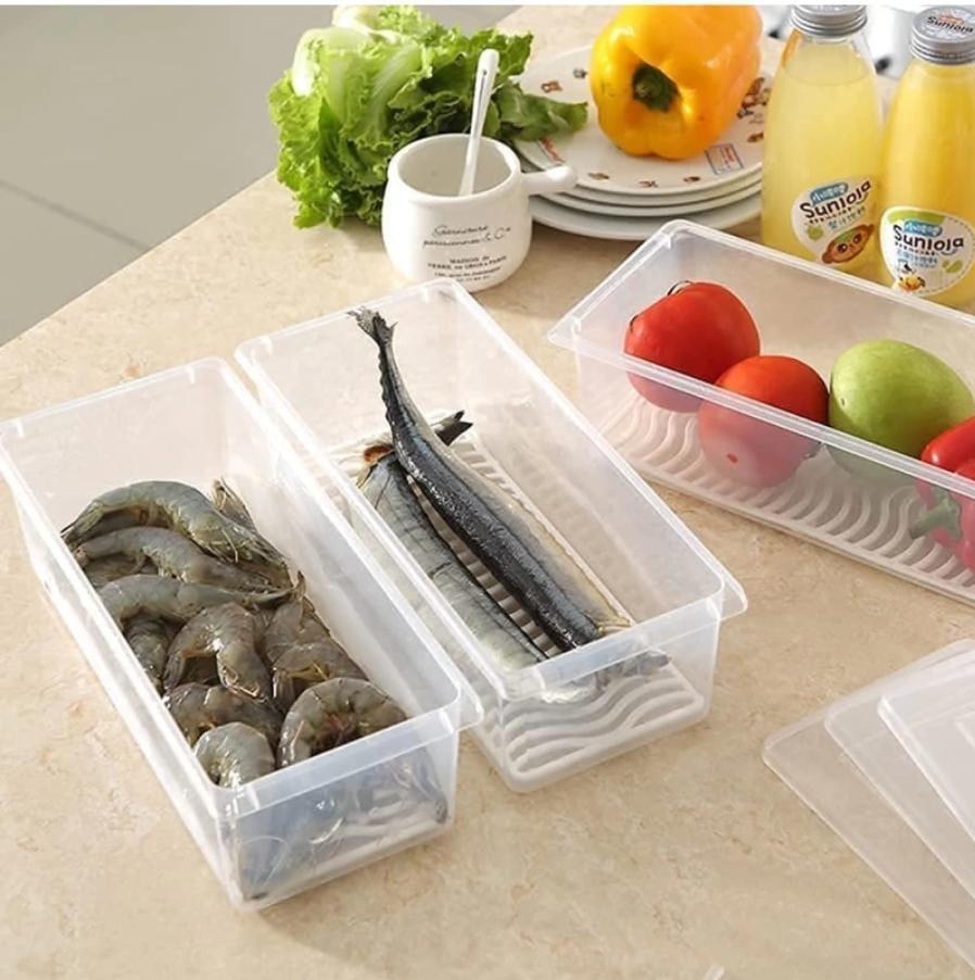 Pack of 6 Veggie Fresh Food Storage Container with Lid & Drain Tray (6VF1)