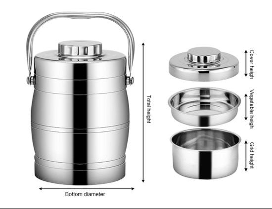 3 Layer Stainless Steel Insulated Tiffin (3LSST)