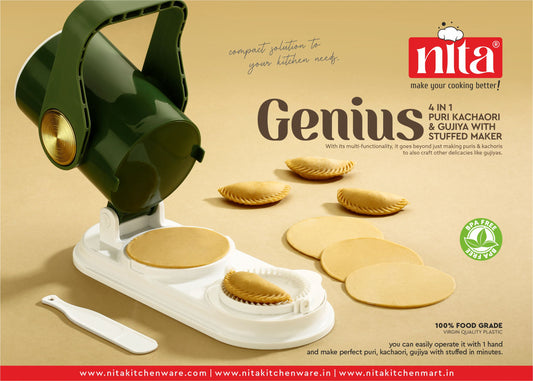 Genius 4 in 1 Puri Kachori Gujiya Maker(PKG4)