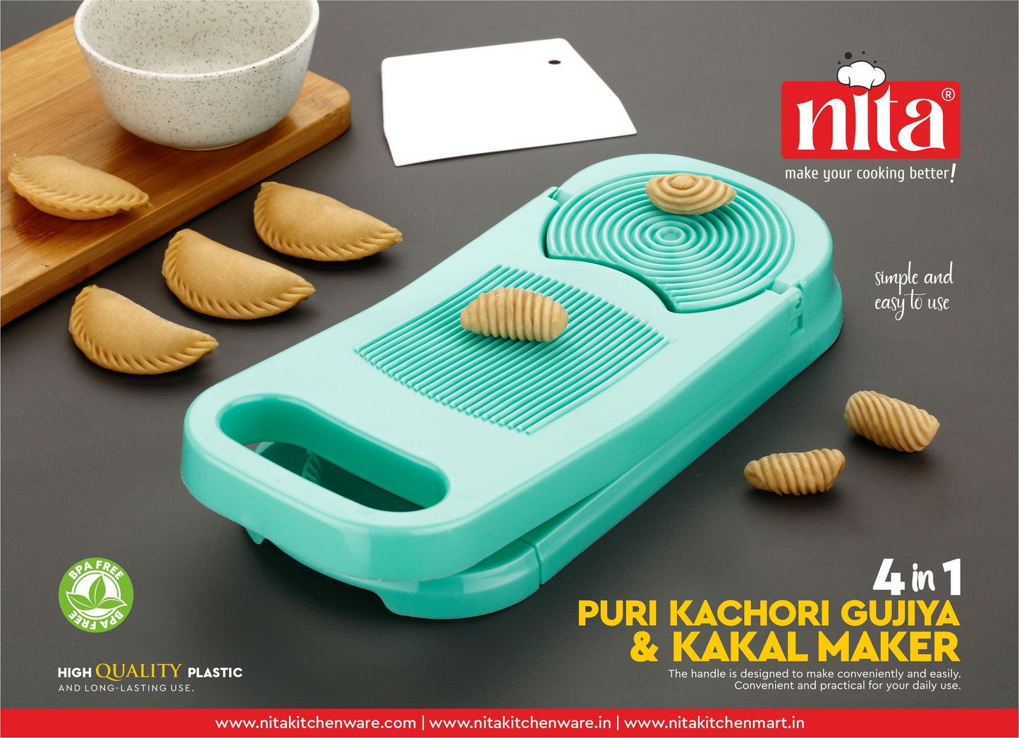 4 in 1 Puri Kachori Gujiya & Kalkal Maker(PKG2)