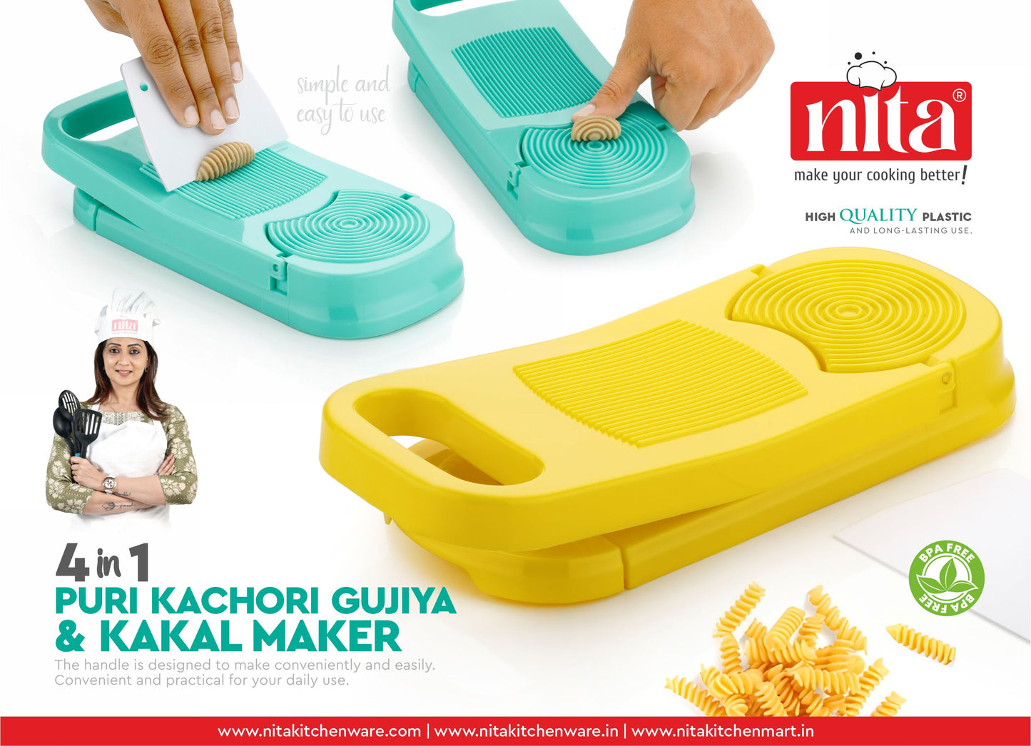 4 in 1 Puri Kachori Gujiya & Kalkal Maker(PKG2)