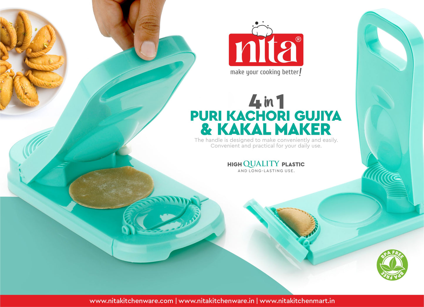 4 in 1 Puri Kachori Gujiya & Kalkal Maker(PKG2)