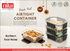 Nita Air Tight Plastic Containers for Storage – Big Container for Kitchen Storage | 4 x 300 ml Plastic Box for Storage & Fridge Use
