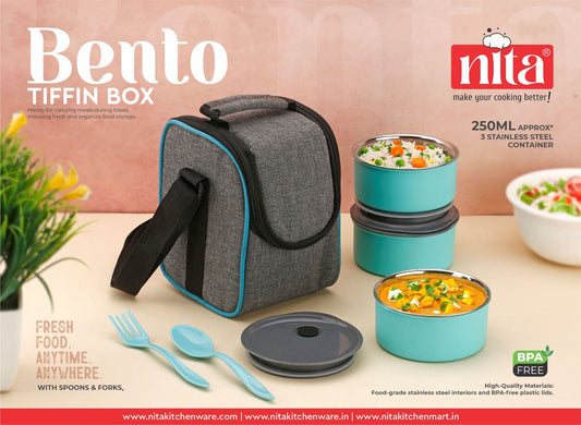 3 Pcs Vacuum Insulated lunch Box With Bag - B1G1 (3ILBB)