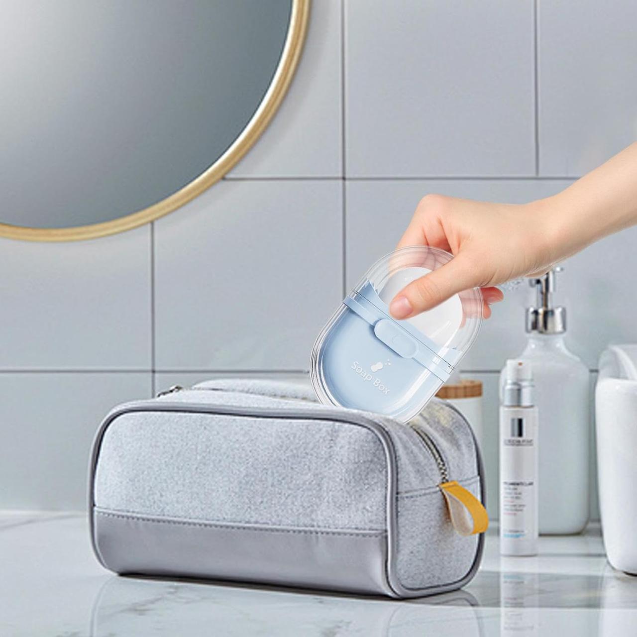 Nita Travel Soap Box with Sealing Lid - Leakproof, Wall-Mount Design for Shower & Camping Use (Multicolor)