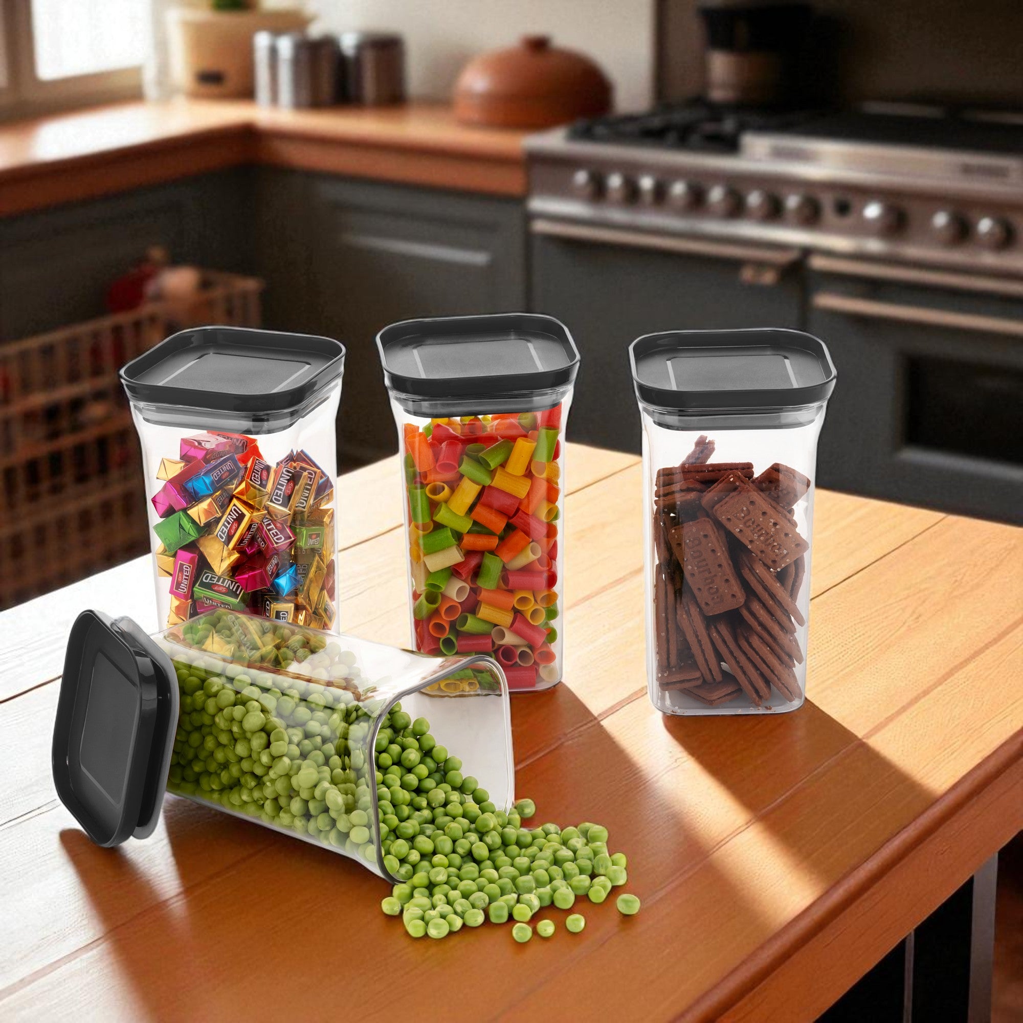Premium Airtight Food Storage Container – Kitchen Organizer Box, BPA-Free & Leakproof for Pantry Essentials Pack Of 4.